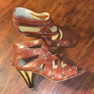 Leather ankle booties